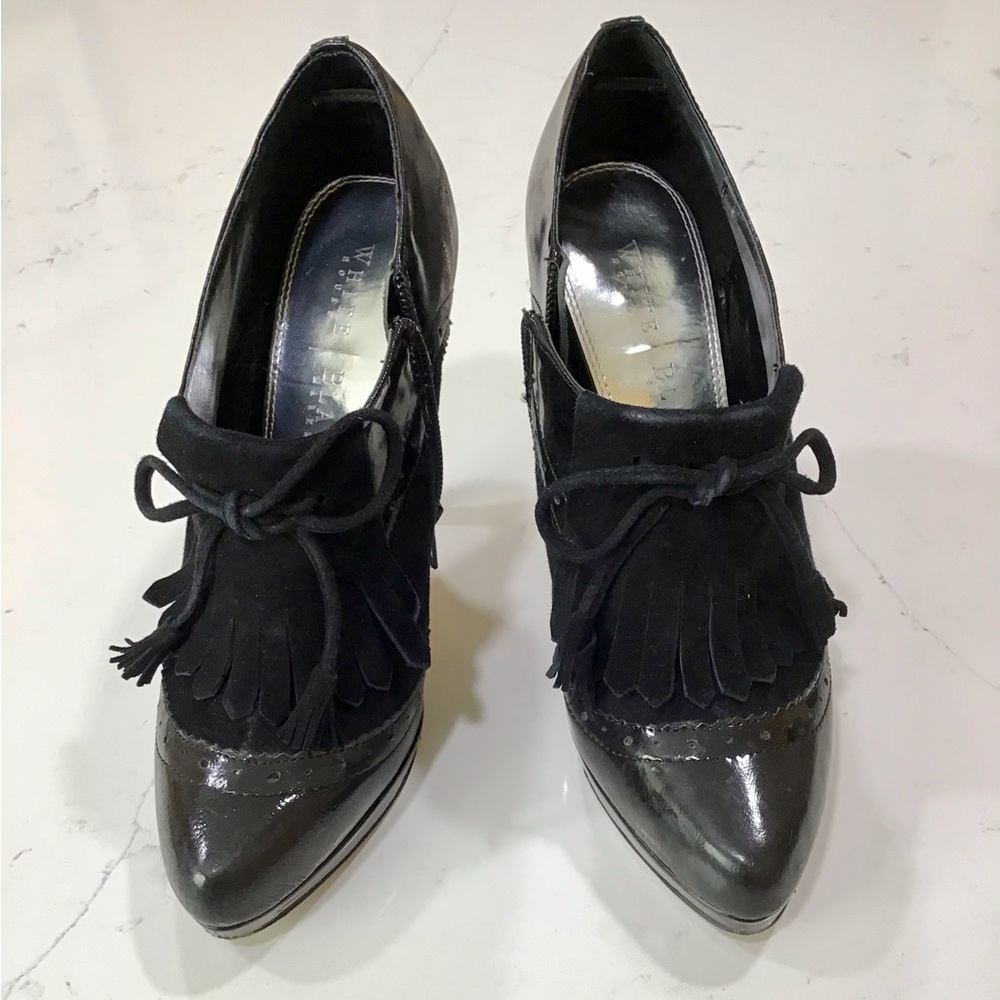 Black Patent/ Suede Booties